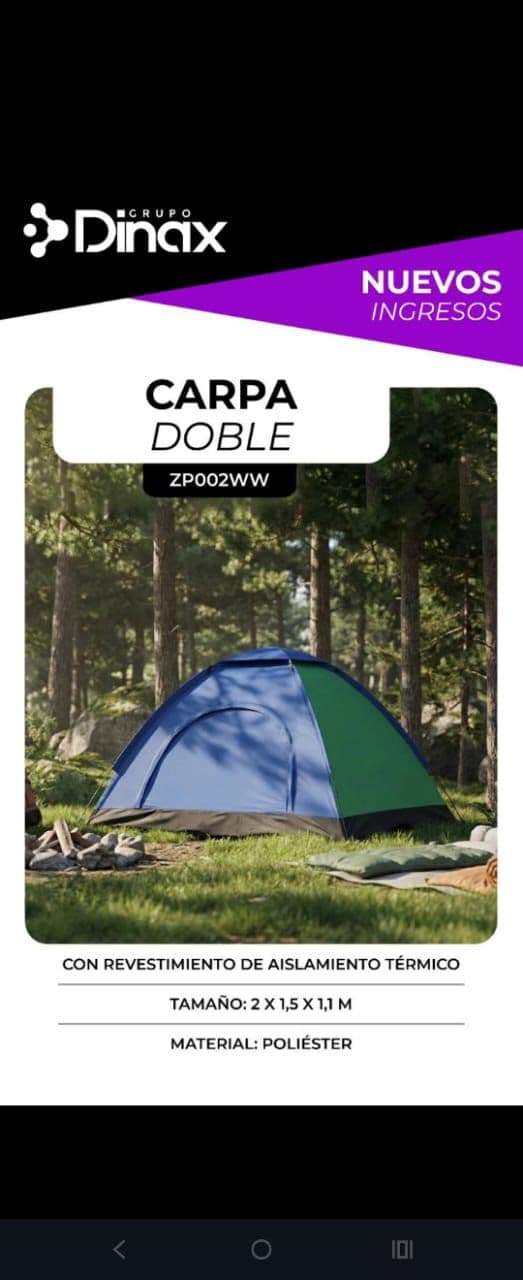 Carpa Doble 2m X 1.5m X 1.1m